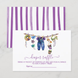 Mardi Gras Wäscheleine Faltkarte für Windeln Einladung