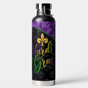 Mardi Gras Wasserflasche, Mardi Gras Lila Glitzer Trinkflasche