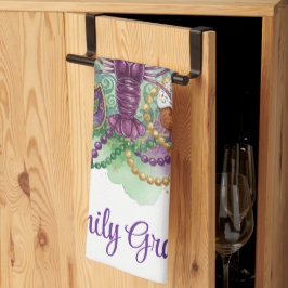 Mardi Gras Watercolor Celebration Geschirrtuch