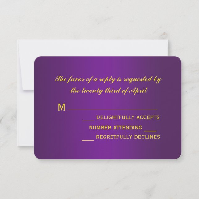 Mardi Gras Wedding RSVP Cards (Vorderseite)