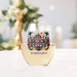 Mardi Gras Weinglas Ohne Stiel
