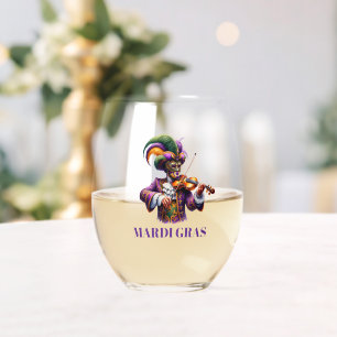 Mardi Gras Weinglas Ohne Stiel