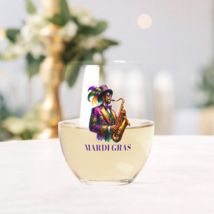 Mardi Gras Weinglas Ohne Stiel