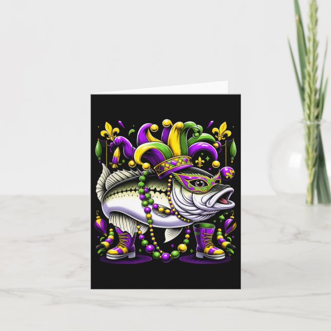 Mardi Gras White Byb Fish Karte (Vorderseite)