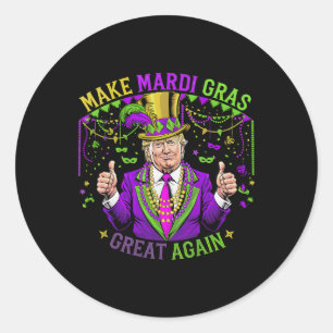 Mardi Gras wieder groß Spaß Mardi Gras Men Wom Runder Aufkleber