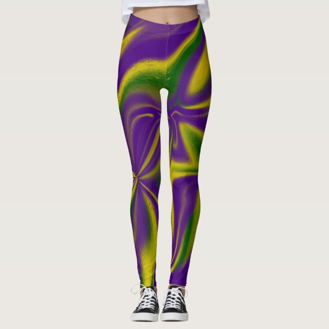 Mardi Gras Wirbel Leggings (Vorderseite)