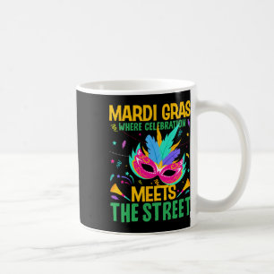 Mardi Gras, wo Feiern die Straße treffen Kaffeetasse