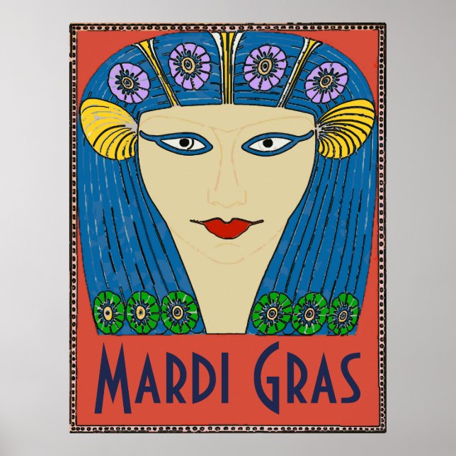 Mardi Gras Woman Face Poster (Vorne)