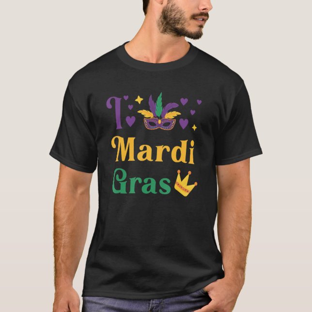 Mardi Gras Y'all feiert Party L Liebe Ma T-Shirt (Vorderseite)