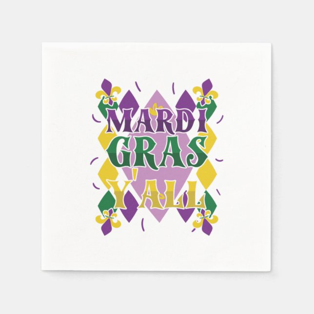 Mardi Gras Yall Street Party Carnival Geschenk Serviette (Vorderseite)