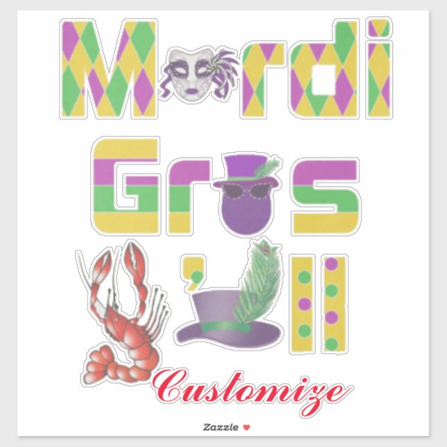Mardi Gras Y'all Thunder_Cove Aufkleber (Blatt)