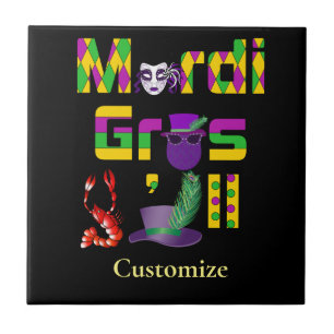 Mardi Gras Y'all Thunder_Cove Fliese