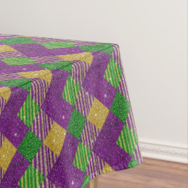 Mardi Gras Zick-Zack-Muster Tischdecke