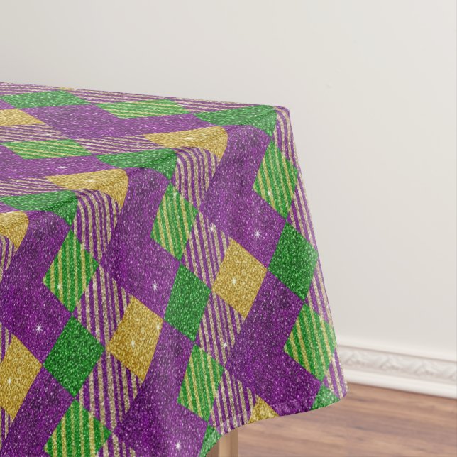 Mardi Gras Zick-Zack-Muster  Tischdecke (Beispiel)