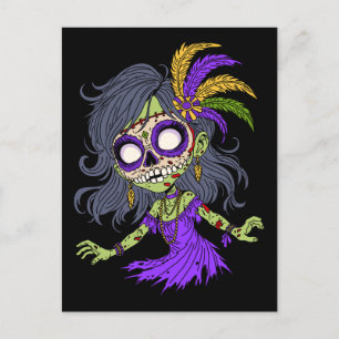Mardi Gras Zombie Postkarte