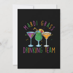 Mardi Grass Drinking Team Street Party Geschenk Einladung