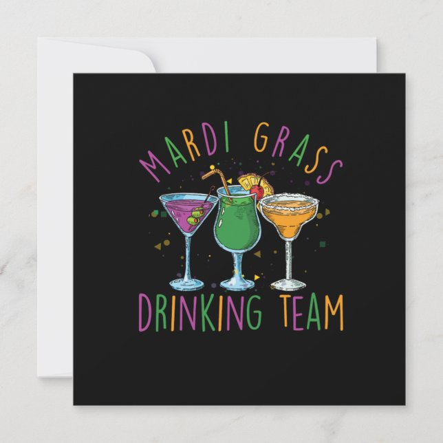 Mardi Grass Drinking Team Street Party Geschenk Einladung (Vorderseite)