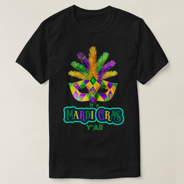 Mardi Grass Party Kostüme Mardi Gras Yall T-Shirt (Design vorne)