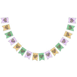 Mardi GrasYellow Green Lila-Banner Wimpelkette
