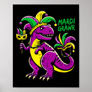 Mardi Grawr Dino T-rex Outfit Boys Kinder Kleinkin Poster