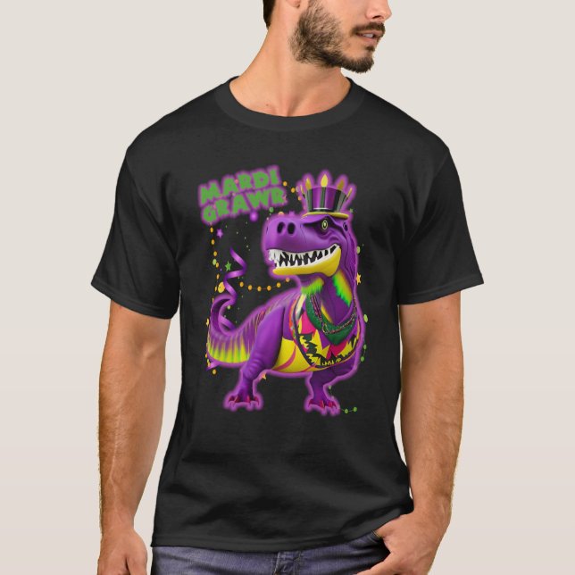 Mardi Grawr Rawrsome Rex Dinosaur Toddler Kids Mar T-Shirt (Vorderseite)