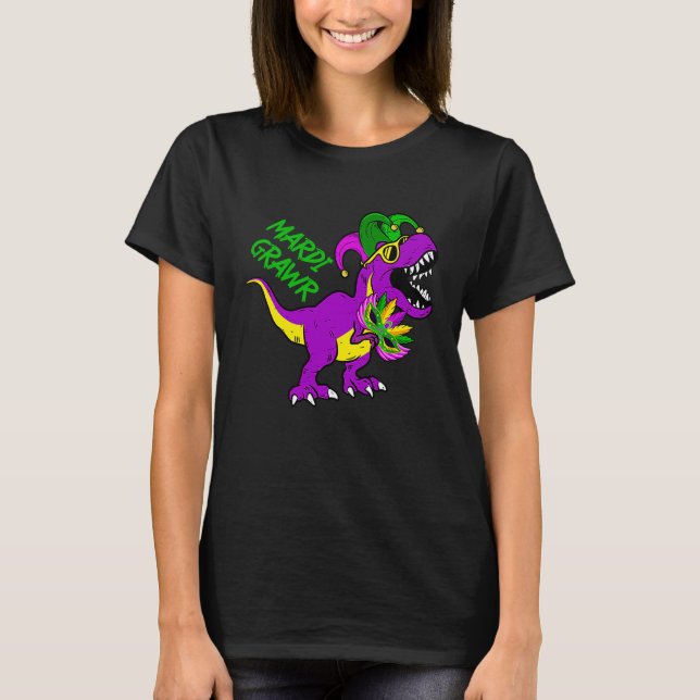 Mardi Grawr Rex Dino Toddler Kids Mardi Gras Boys T-Shirt (Vorderseite)