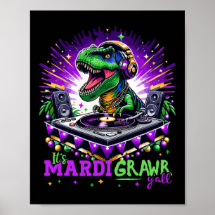 Mardi Grawr Trex Dino Dj Kostüm Kleinkind Kinder Poster