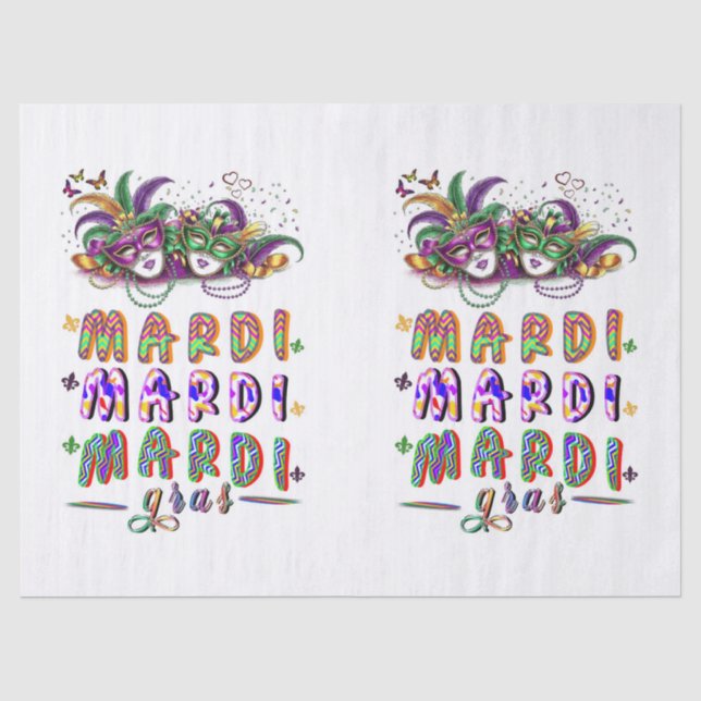 Mardi Mardi Mardi Gras Seidenpapier (Vorderseite)