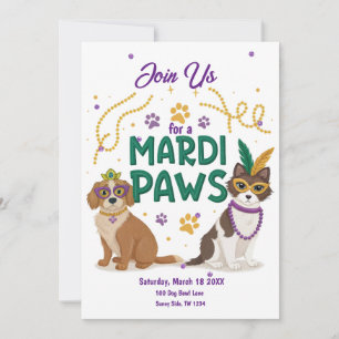 Mardi Paws Niedlich Mardi Gras Feiertagskarte