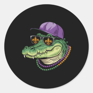 Mardigator Alligator Bruh Mardi Gras Costume Teens Runder Aufkleber