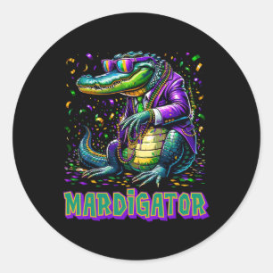 Mardigator Funny Mardi Gras Kostüme Männer Frauen Runder Aufkleber