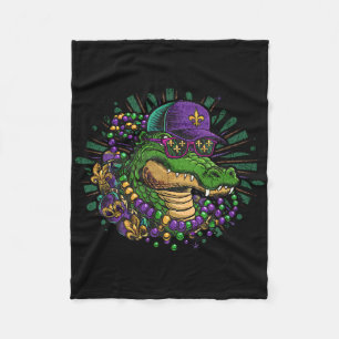 Mardigator Mardi Gras Alligator Kostüm Frauen Männ Fleecedecke