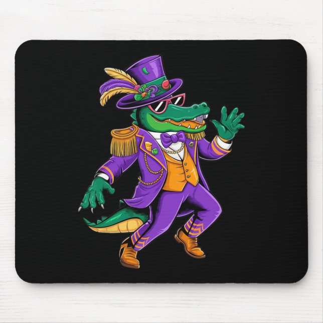 Mardigator Mardi Gras Alligator Kostüm Männer Kind Mousepad (Vorne)
