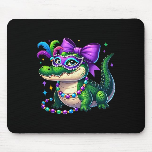 Mardigator Mardi Gras Alligator Kostüme Männer Fra Mousepad (Vorne)
