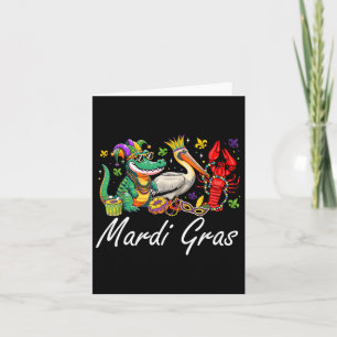 Mardigator Mardi Gras Alligator Men Mardi Gr Karte