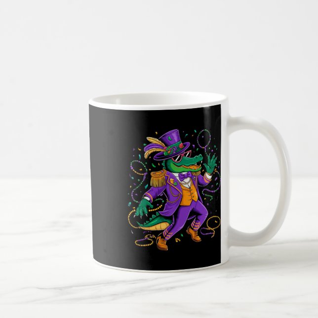 Mardigator Mardi Gras Dancing Alligator Kostüm Ma Kaffeetasse (Rechts)