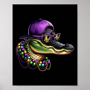 Mardigator Mardi Gras Kostüm Alligator Karneval B Poster