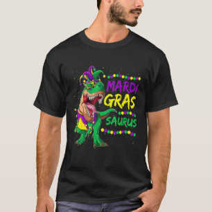 Mardigrasaurus Dinosaurus Jester Outfit Mardi Gras T-Shirt