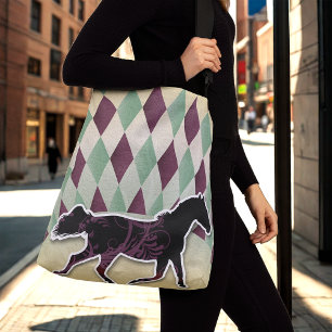 Mardis Gras Harlequin Horse Tragetaschen Mit Langen Trägern