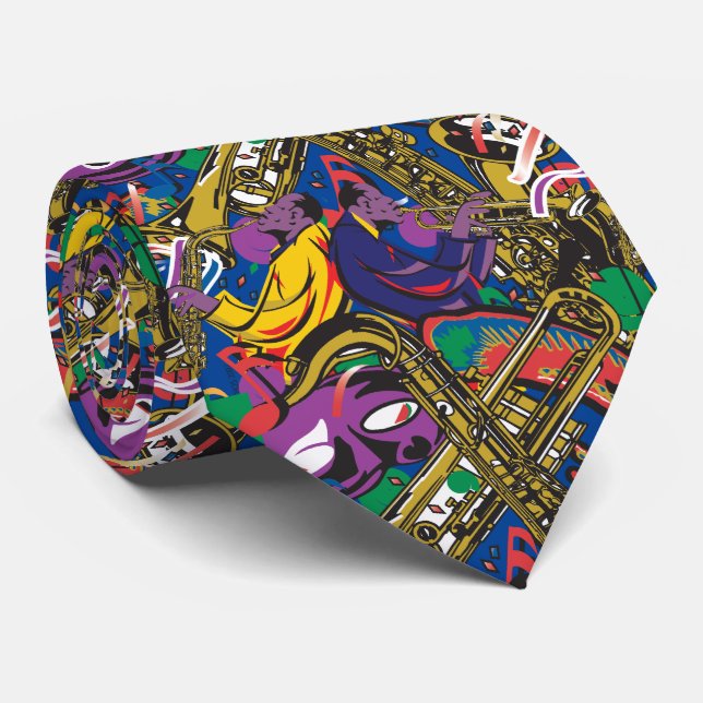 Mardis Gras New Orleans Krawatte (Gerollt)