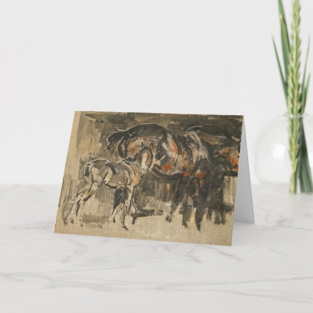 Mare and Foal | Joseph Crawhall Karte (Vorderseite)