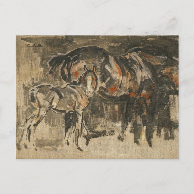 Mare and Foal | Joseph Crawhall Postkarte (Vorderseite)