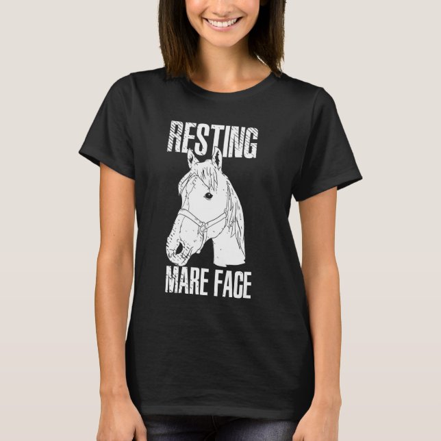 Mare Face Reitpferde Pferde Ponys T-Shirt (Vorderseite)