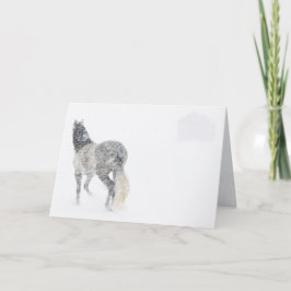Mare in a Blizzard II Horse Greeting Card Karte