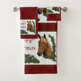 Mare-y Christmas Horse Lovers Badhandtuch Set