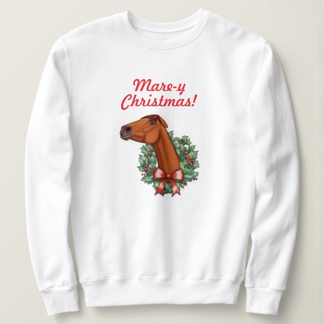 Mare-y Weihnachten! Funny Horse Sweatshirt (Design vorne)