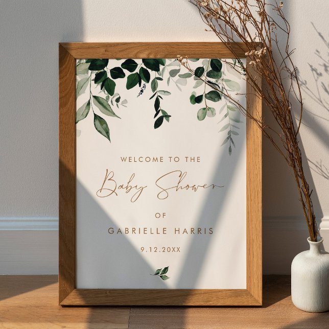 MAREE Greenery Baby Dusche Begrüßungszeichen Poster (Von Creator hochgeladen)
