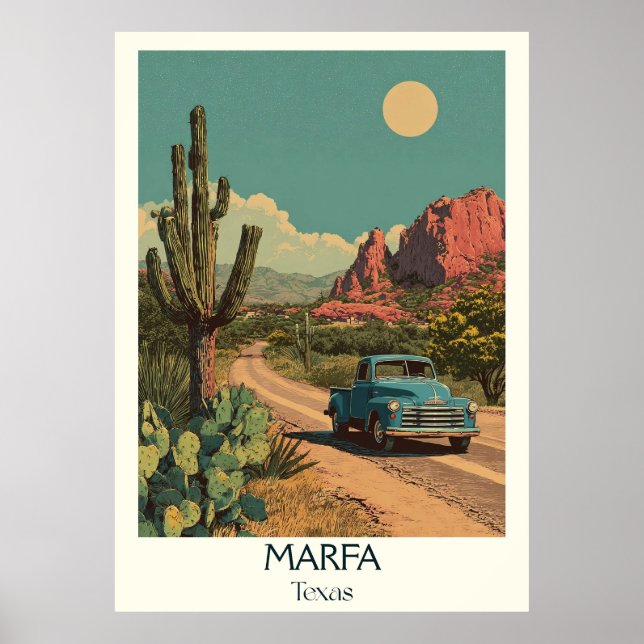 Marfa Texas Desert Vista Art Poster (Vorne)