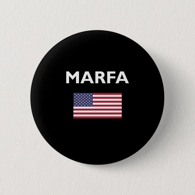 Marfa Texas USA American Flag Dark Color Button (Vorderseite)
