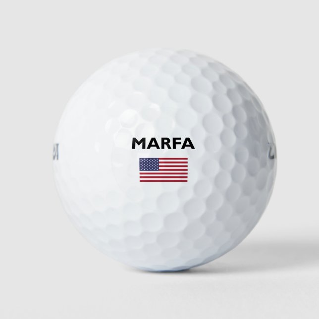 Marfa Texas USA Flag Light Color Golfball (Vorderseite)